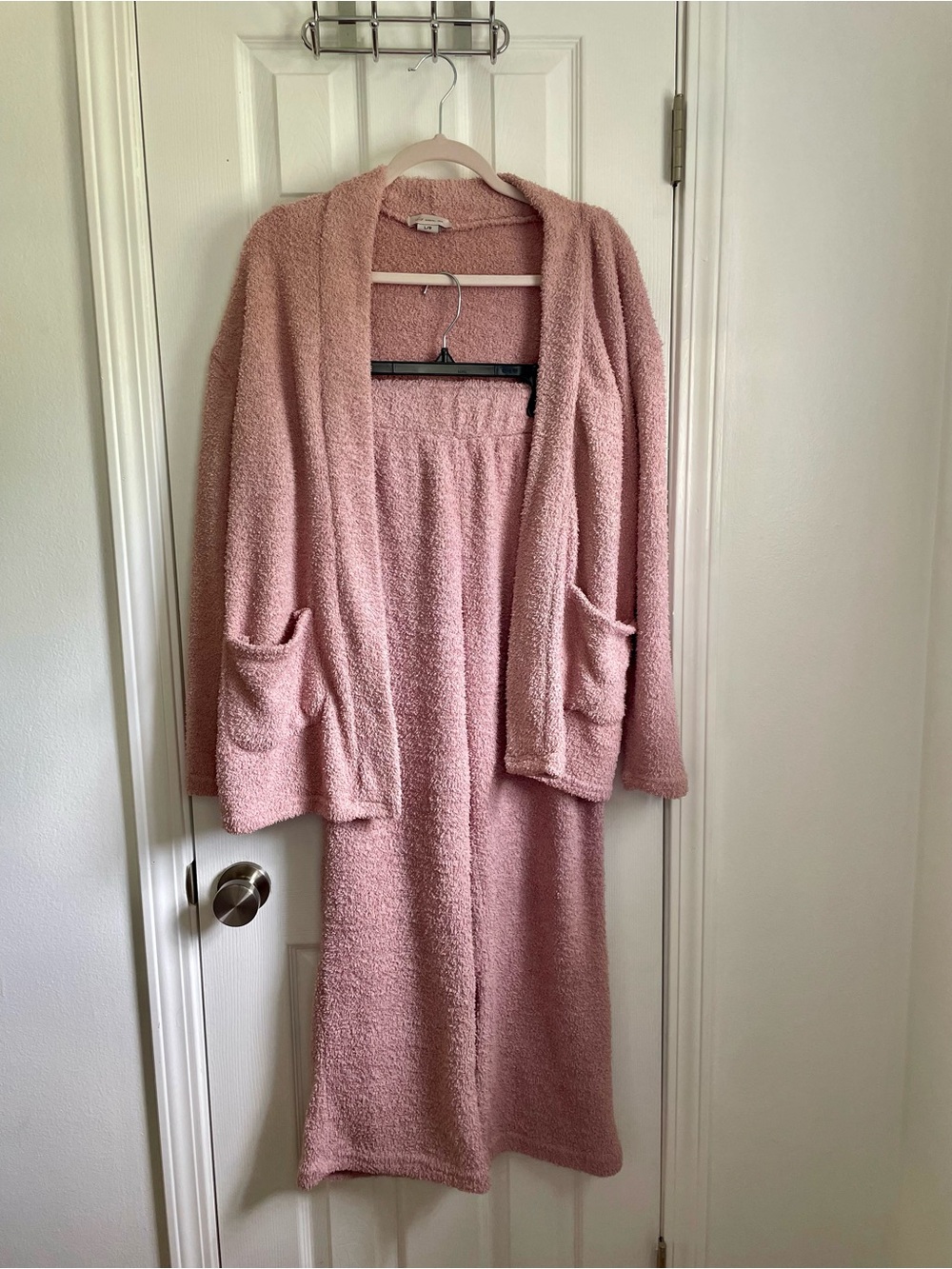 T.J.Maxx Plush Pink Lounge Cardigan and Skirt Set